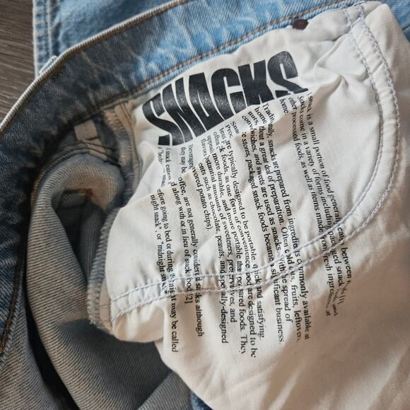 Snacks By Mother The Fun Dip Puddle Lots Of Nibbles Wide Leg Jean Women's 30 - Picture 5 of 10